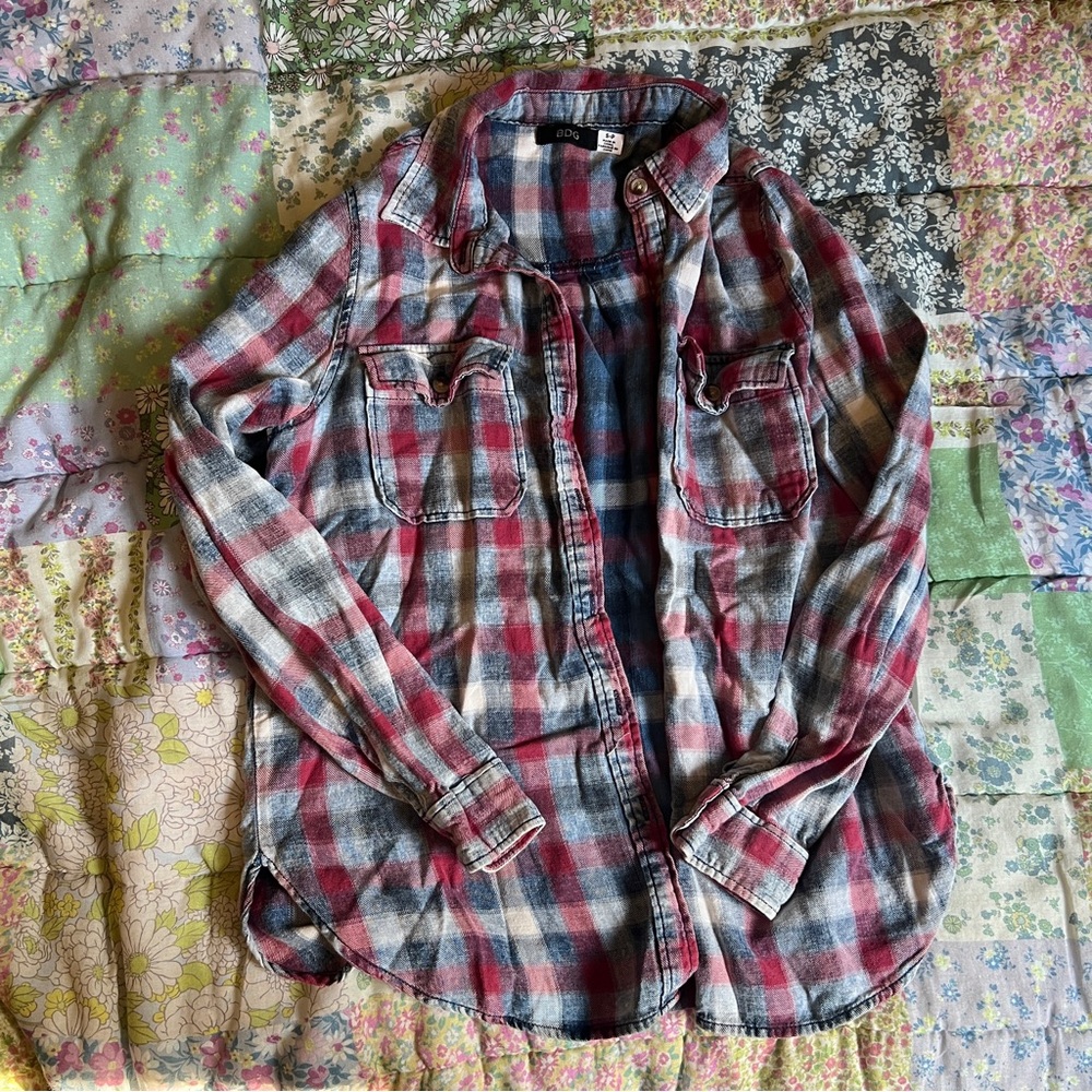 Urban outfitters BDG women’s flannel red white blue size small